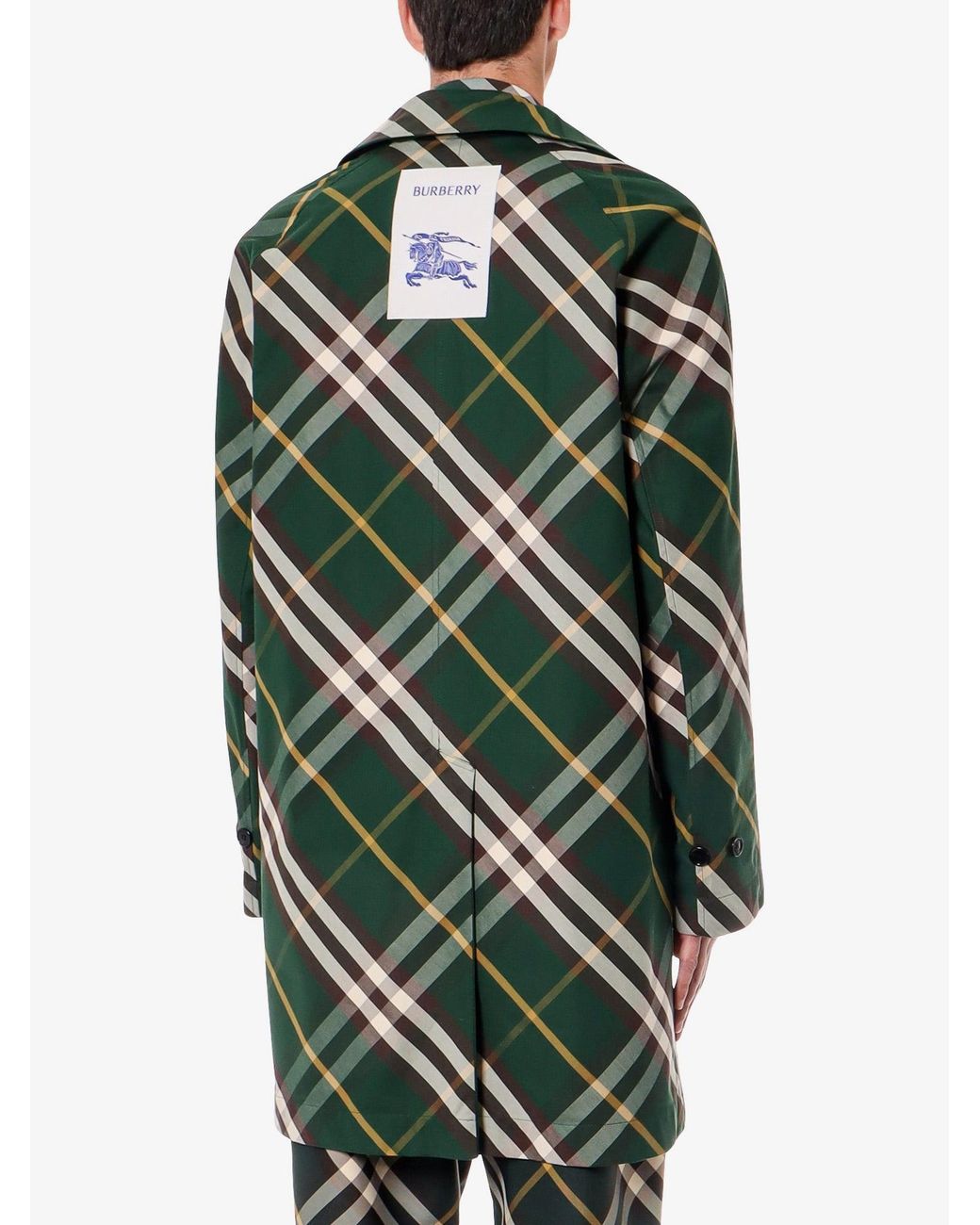 Burberry Green Ered Reversible Checkered Gabardine Midi for men
