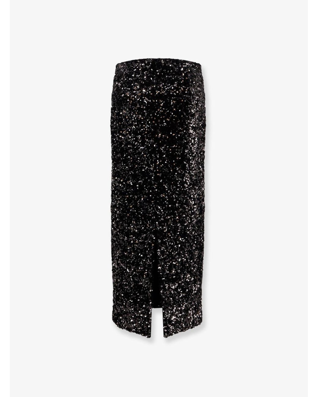 Vince Black Skirt With Sequins Embroidery