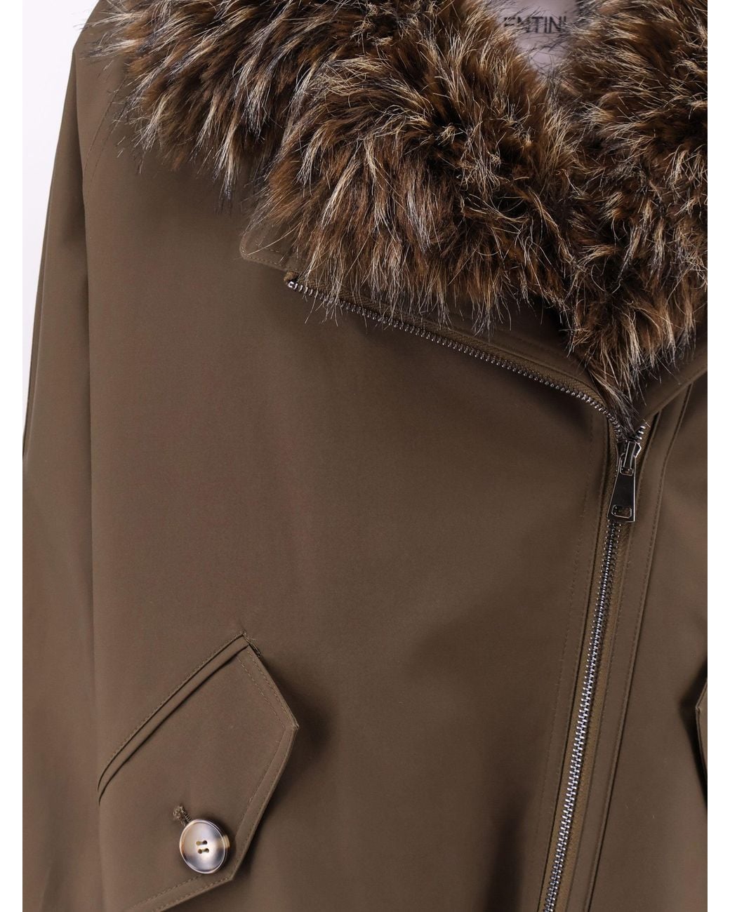 VALENTINI 1972 Brown Cotton Parka With Faux Fur Lining