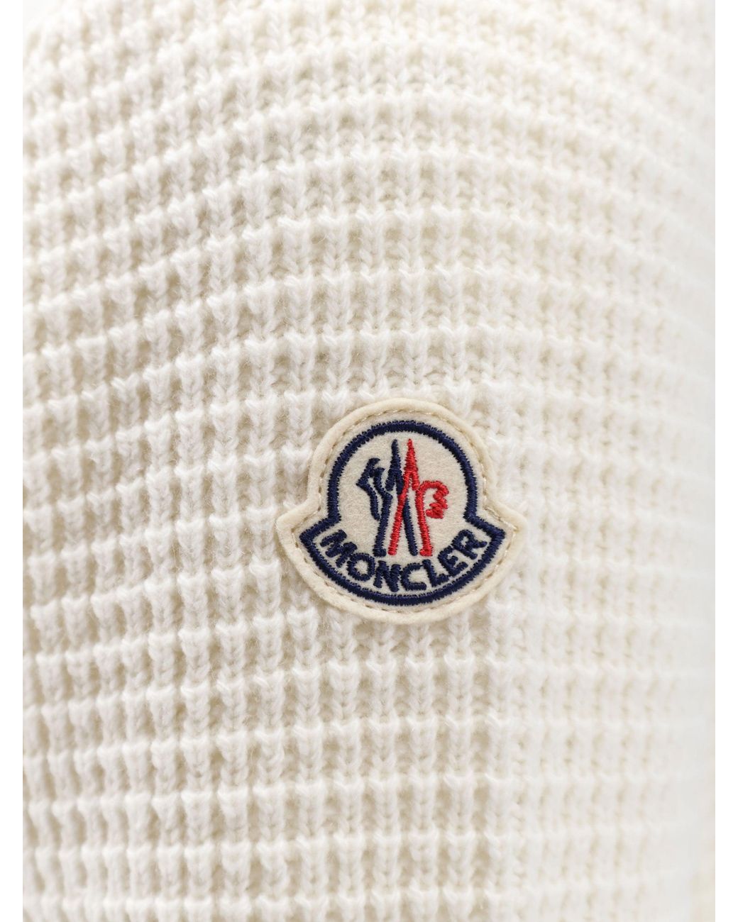 Moncler White Nylon Jacket With Wool And Cashmere Blend Sleeves for men