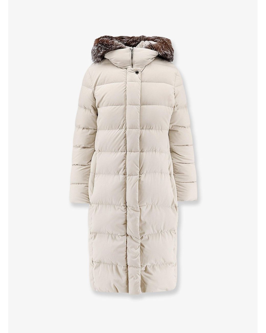 Moorer Natural Zagar-Kn Water-Repellent Stretch Fabric Long Down Coat