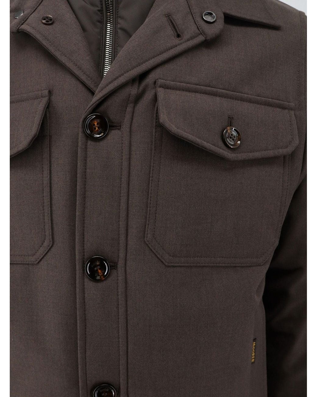Moorer Gray Dasson-Pum Waterproof Fabric Jacket for men