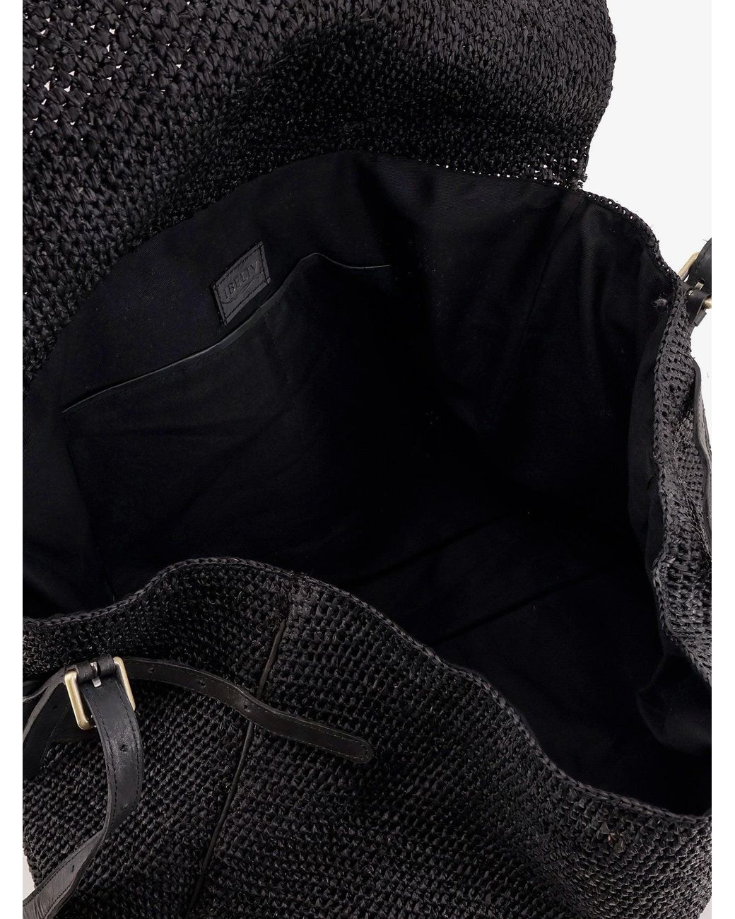 IBELIV Black Alpha Raffia Shoulder Bag for men