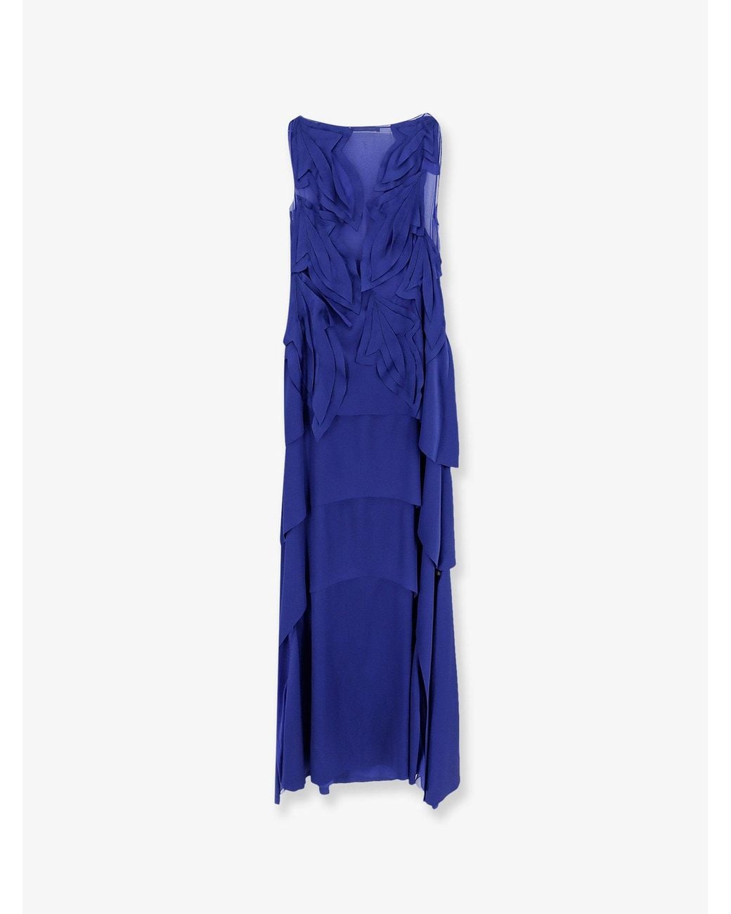 Alberta Ferretti Blue Satin Long Dress