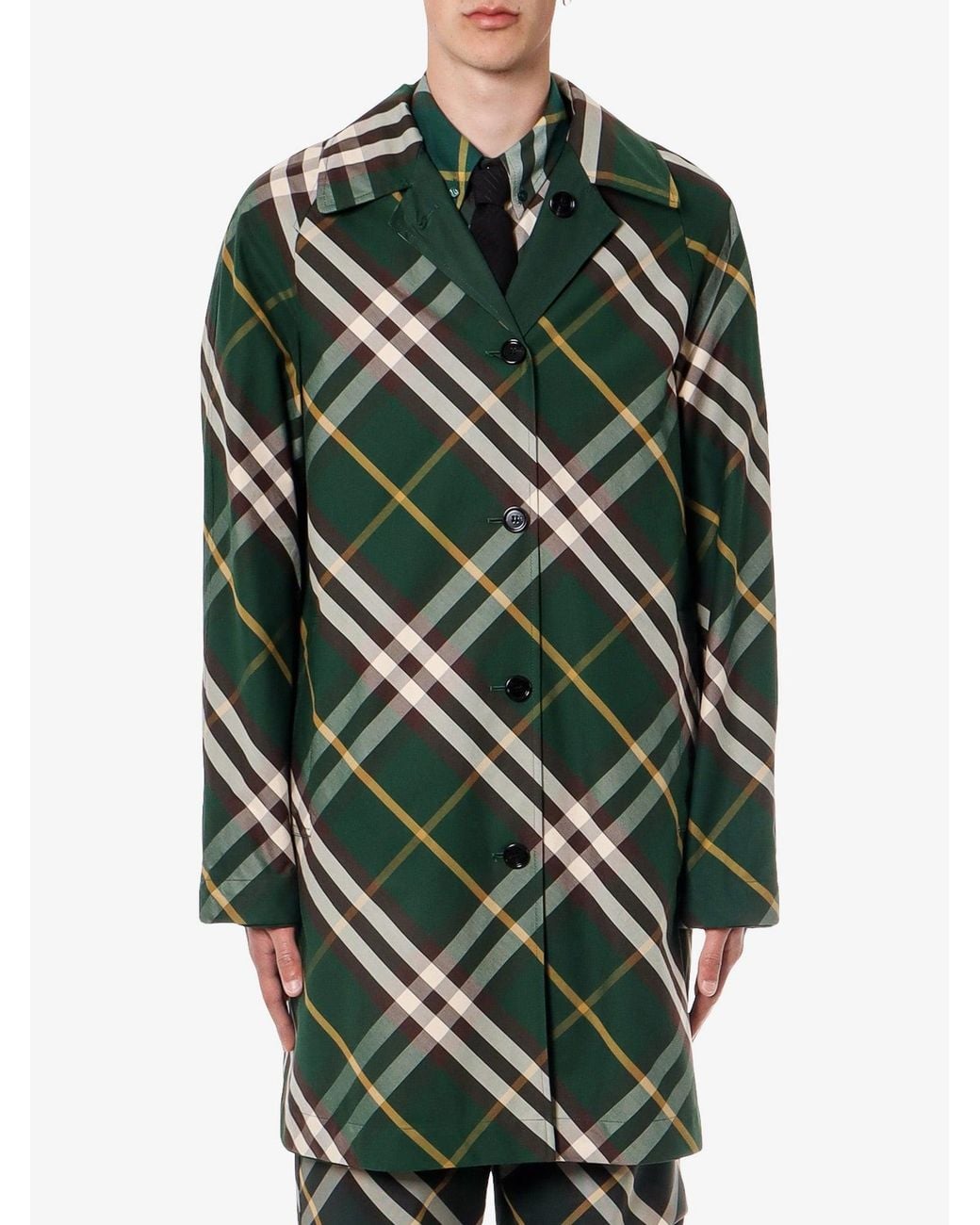 Burberry Green Ered Reversible Checkered Gabardine Midi for men