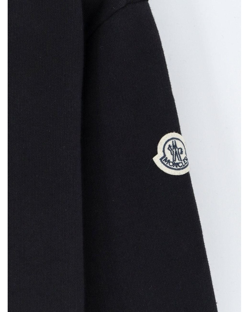 Moncler Blue Cotton Hoodie With Logo for men