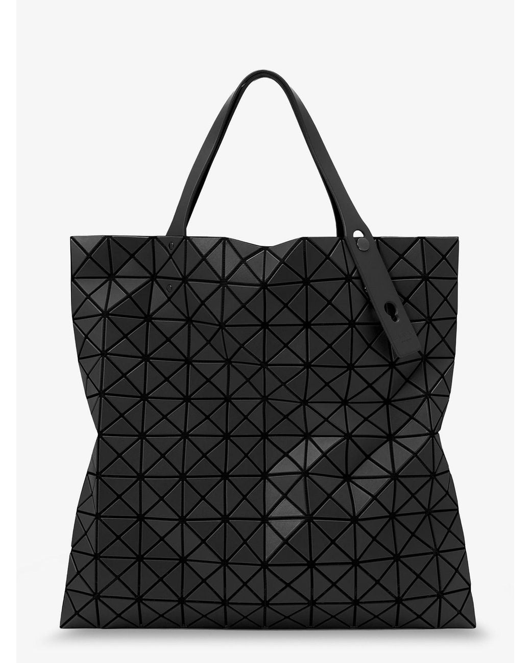 Issey Miyake Black Prism Matte Geometric Pattern Shoulder Bag