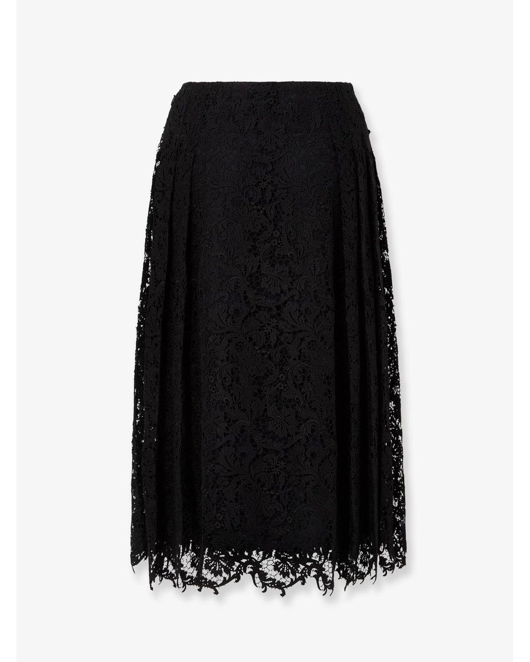 Fendi Black Macramé Lace Skirt