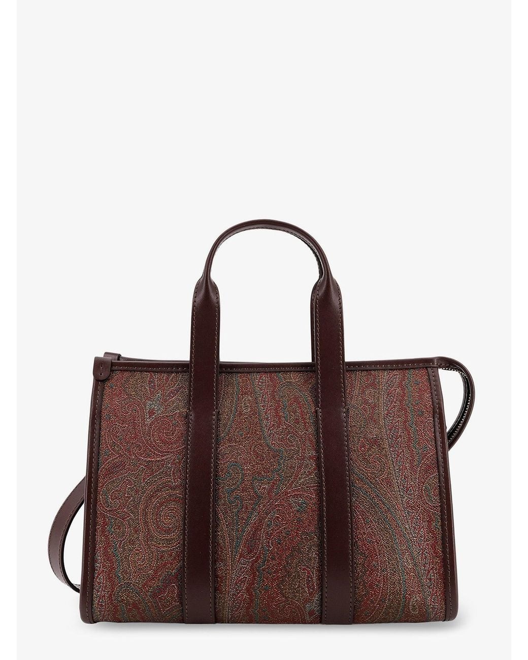 Etro Brown Arnica S Paisley Fabric Handbag With Shoulder Strap