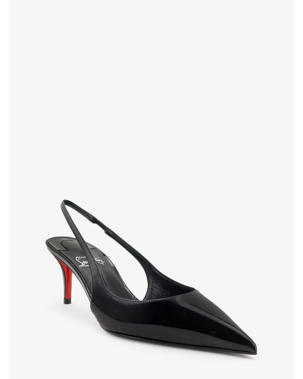 Christian Louboutin Black Miss Z Patent Leather Slingback Pumps