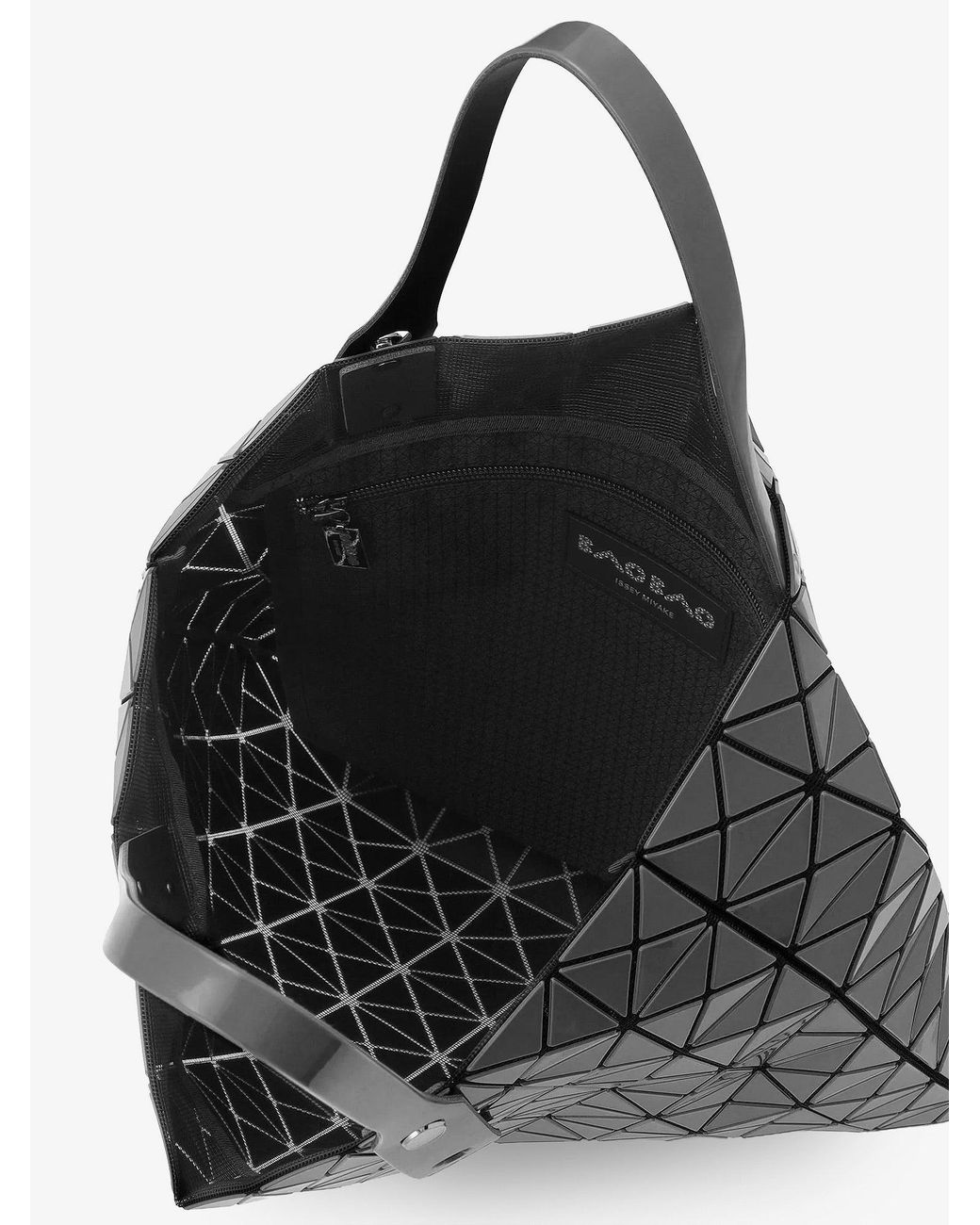 Issey Miyake Black Prism Gloss Shoulder Bag With Triangular Pattern