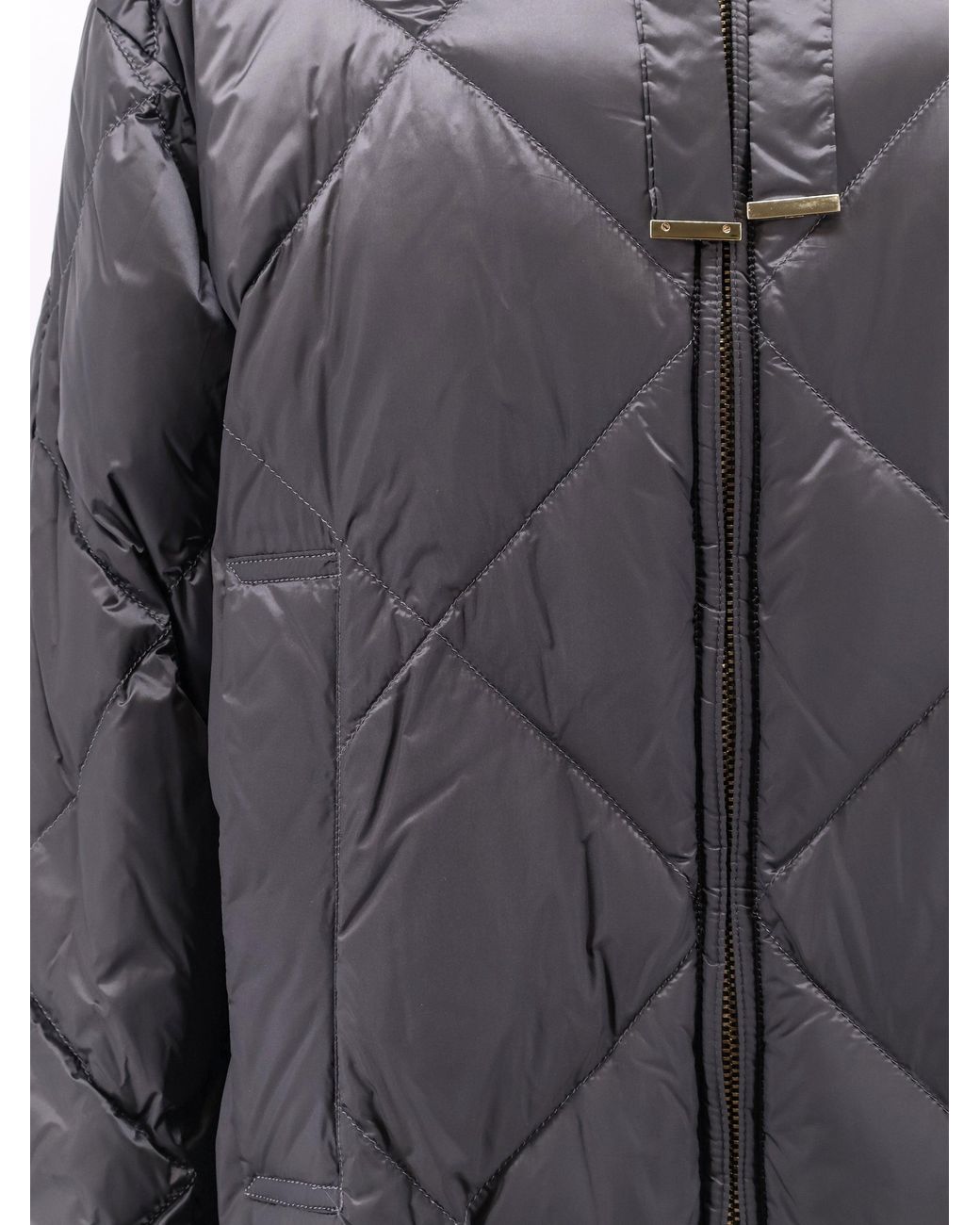 Max Mara Gray Mtctrefe The Cube Long Down Jacket