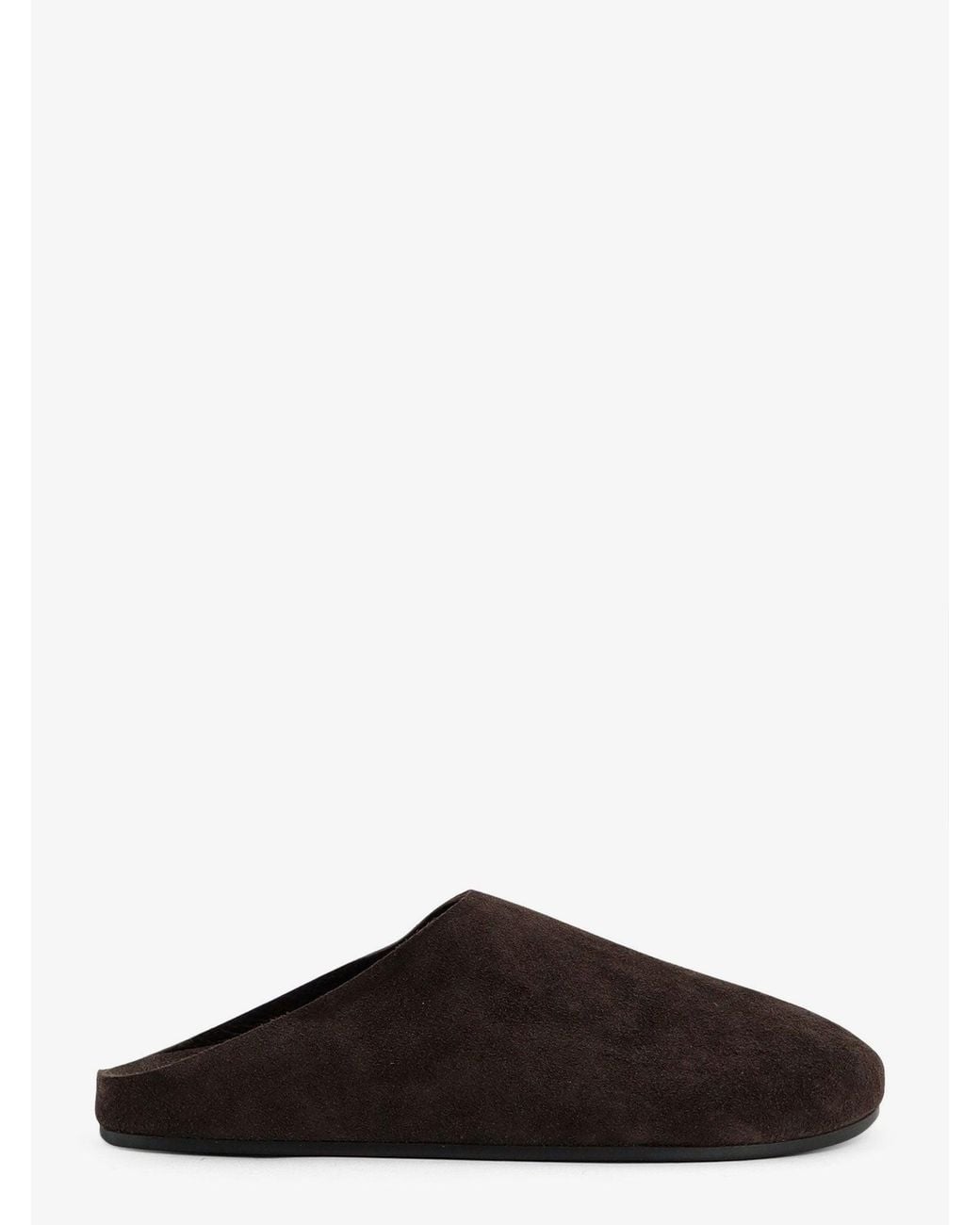 The Row Black Hammered Leather Sandals