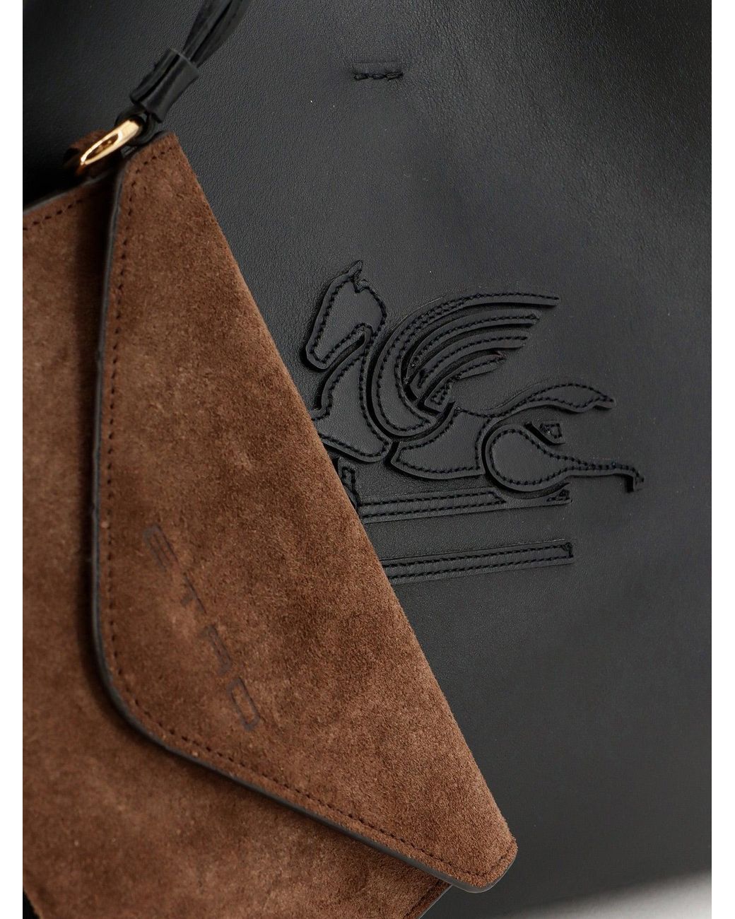 Etro Black Libra Leather Shopping Bag