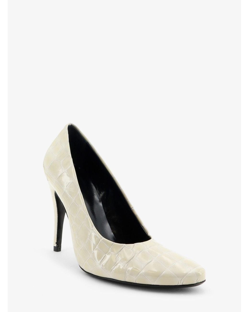Jude White Jerry Leather Décolleté With Croco Motif