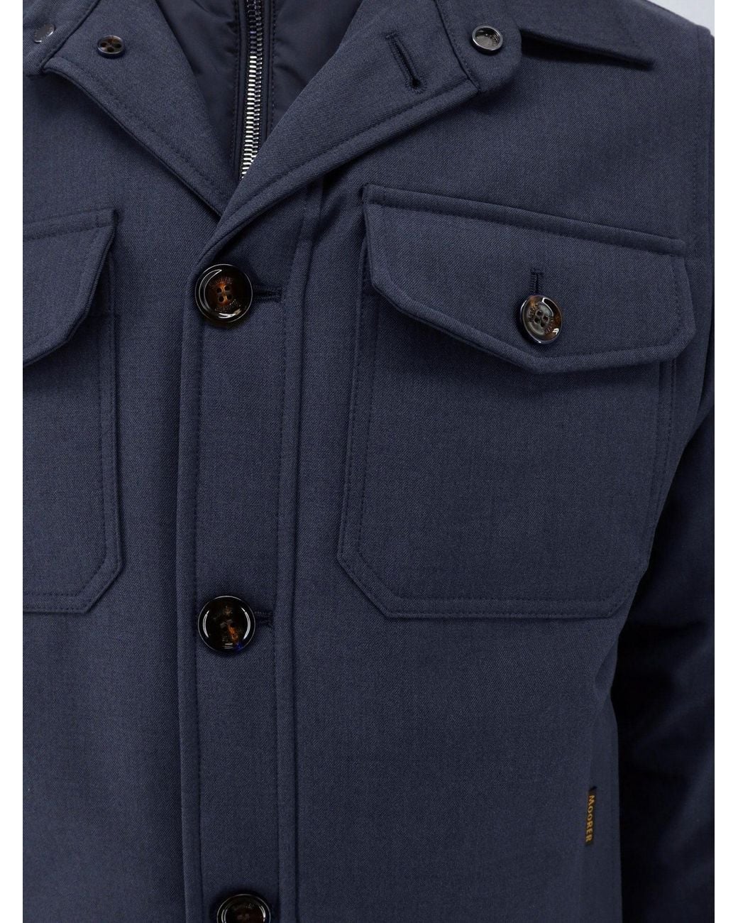 Moorer Blue Dasson-Pum Waterproof Fabric Jacket for men