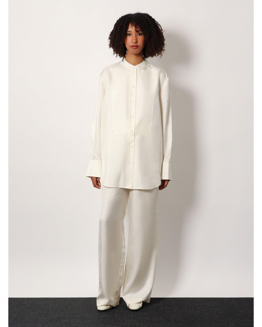 Rohe White Jogger Silk Trouser