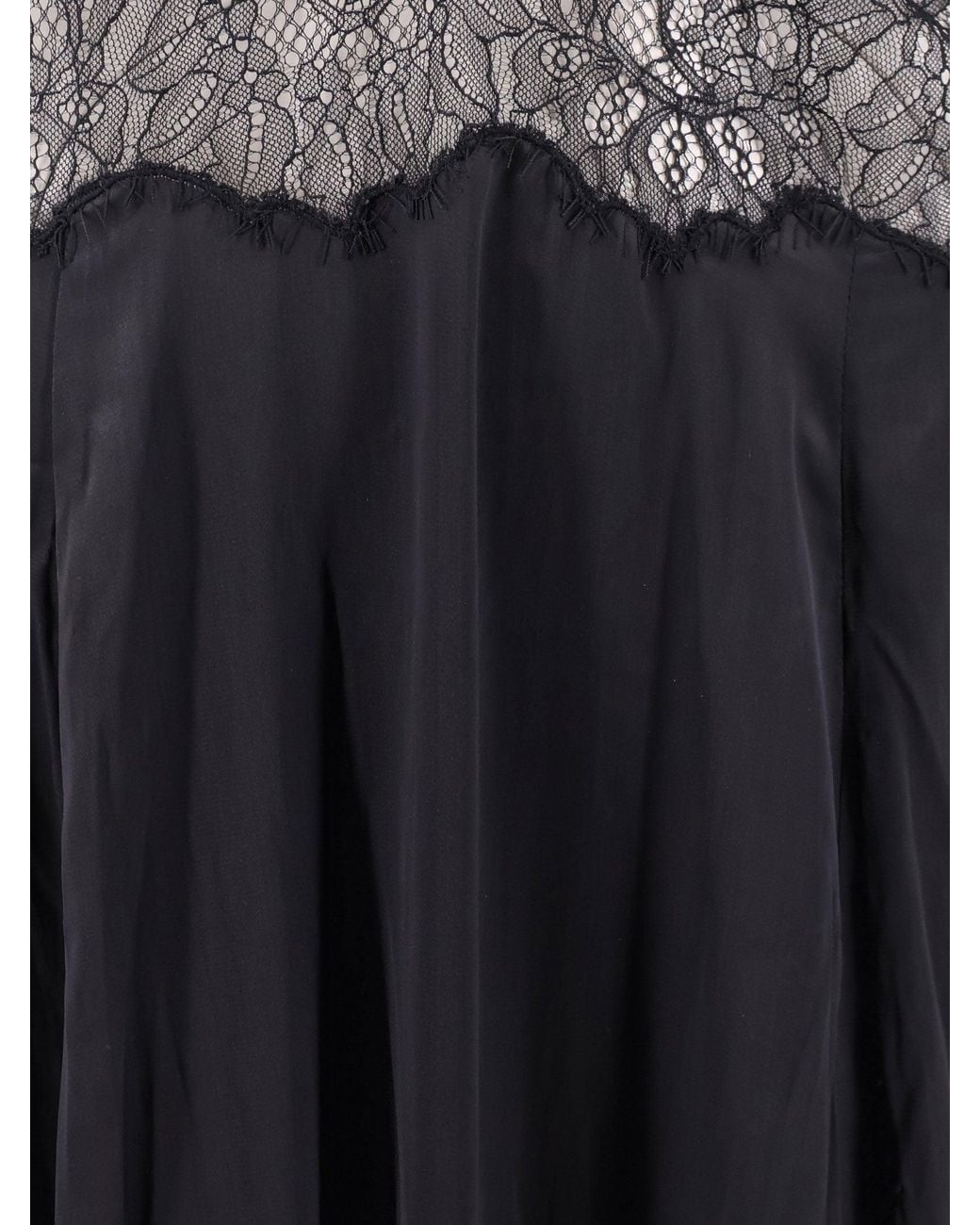 Mes Demoiselles Blue Cecile Viscose Dress With Lace Inserts