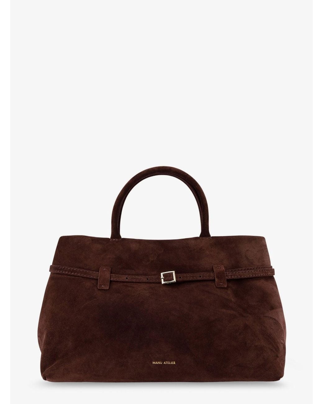 MANU Atelier Brown Le Cambon 35 Suede Shoulder Bag