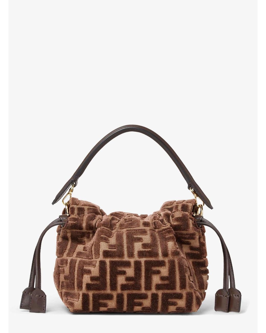 Fendi Mamma Baguette Small Ff Velvet Jacquard Crossbody Bag