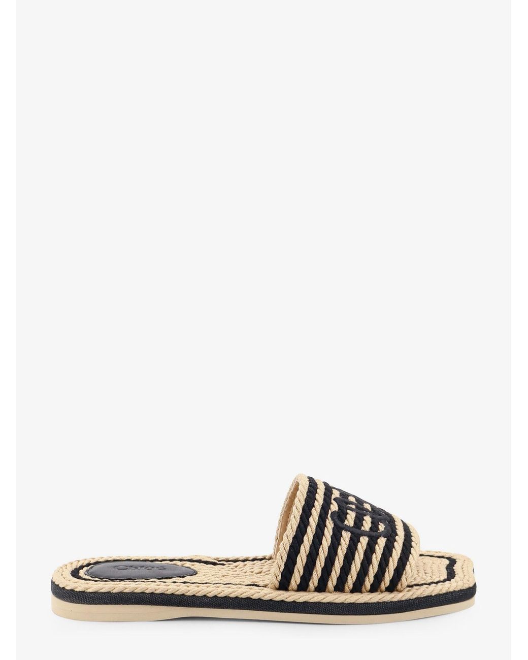 Chloé White Sand Recycled Rope Sandals