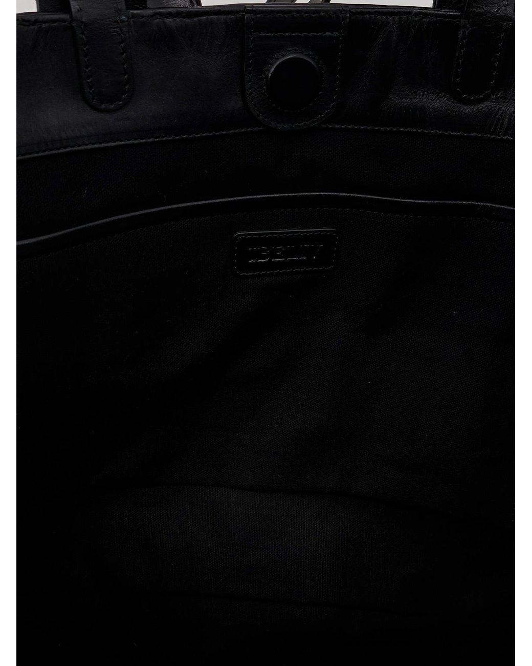 IBELIV Black Elmio Medium Vegetable Leather Shoulder Bag With Woven Pattern