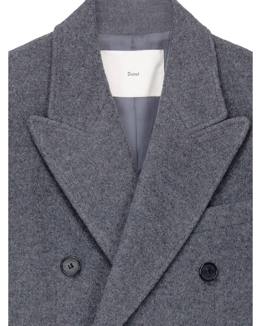 DUNST Blue Wool And Cashmere Blend Double-Breasted Coat
