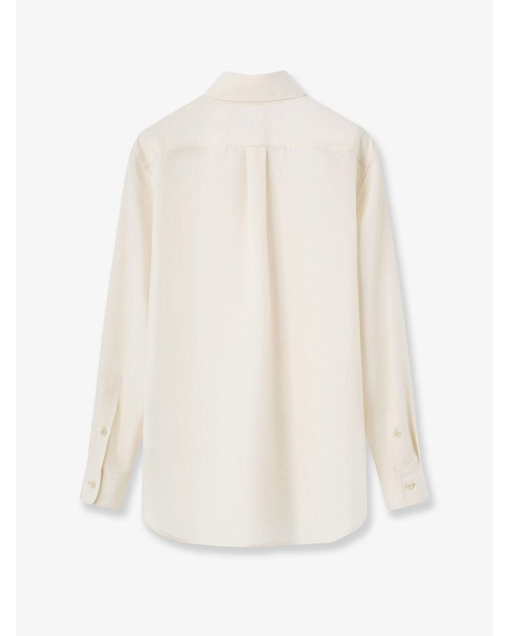 Loro Piana White Thea Silk Shirt