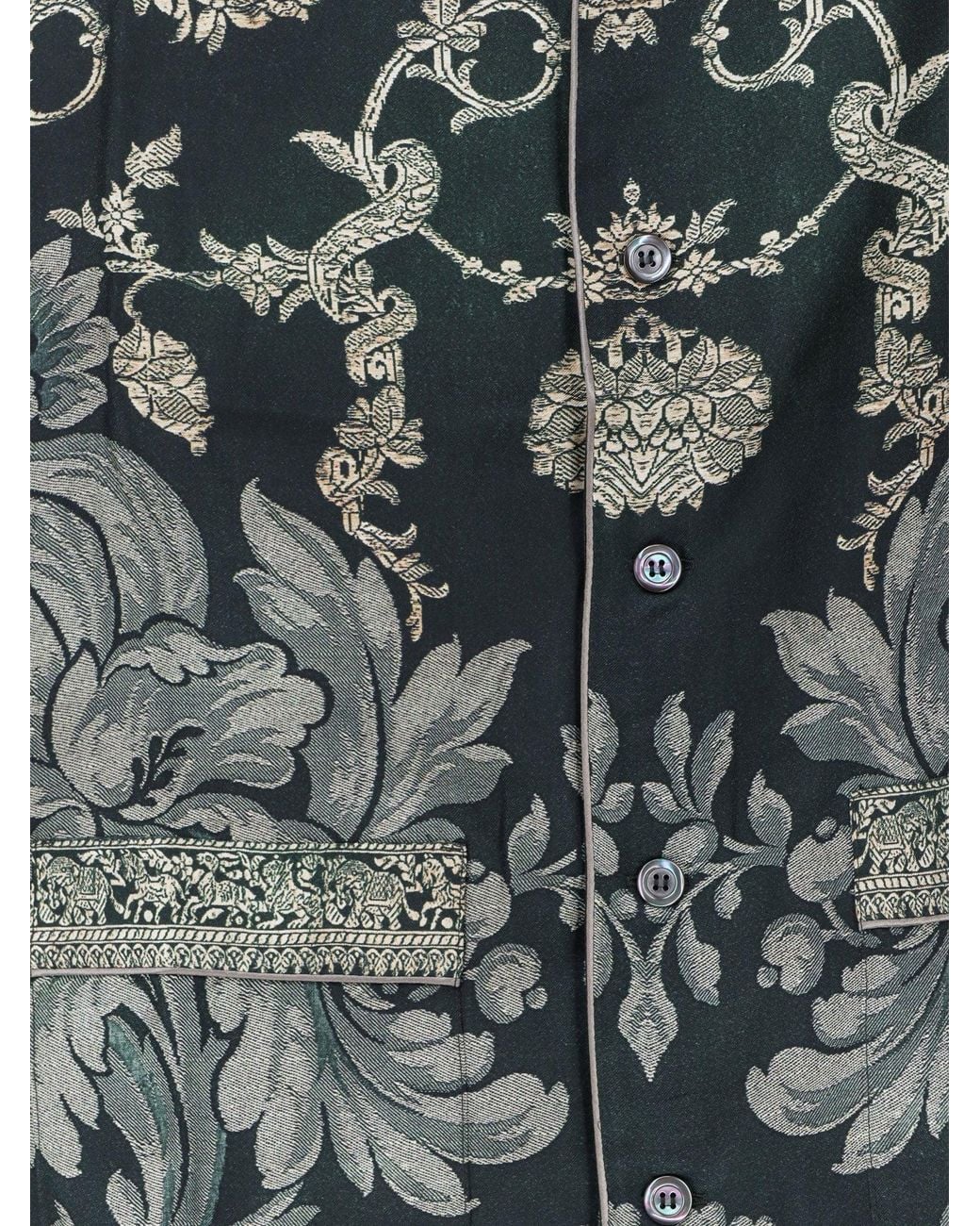 Pierre Louis Mascia Black Aloe Silk Pajamas Shirt