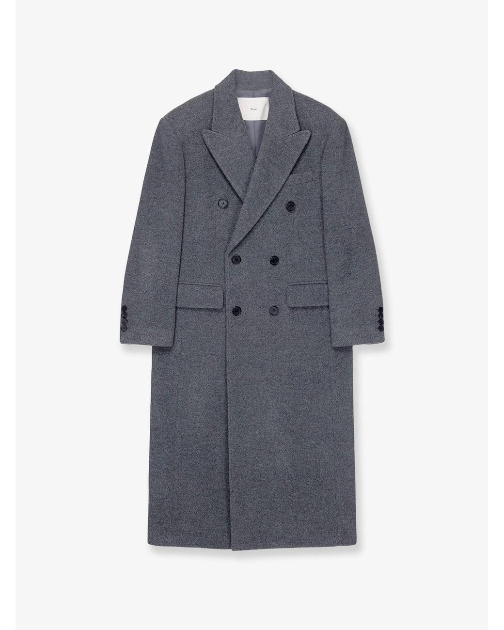 DUNST Blue Wool And Cashmere Blend Double-Breasted Coat
