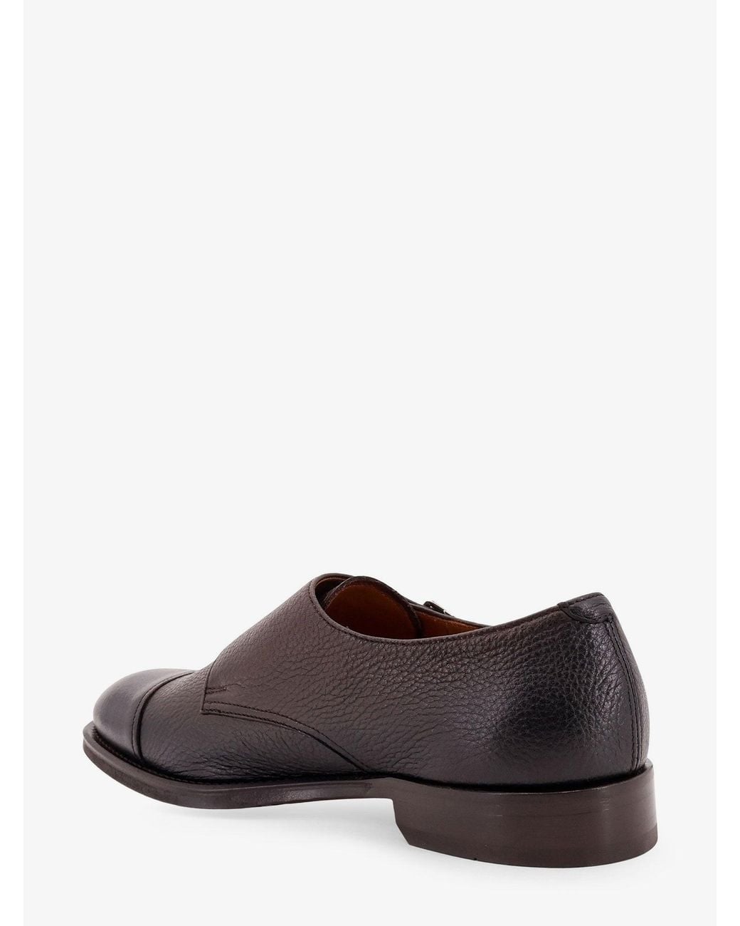 Doucal's Brown Leather Double-Buckle Loafers for men