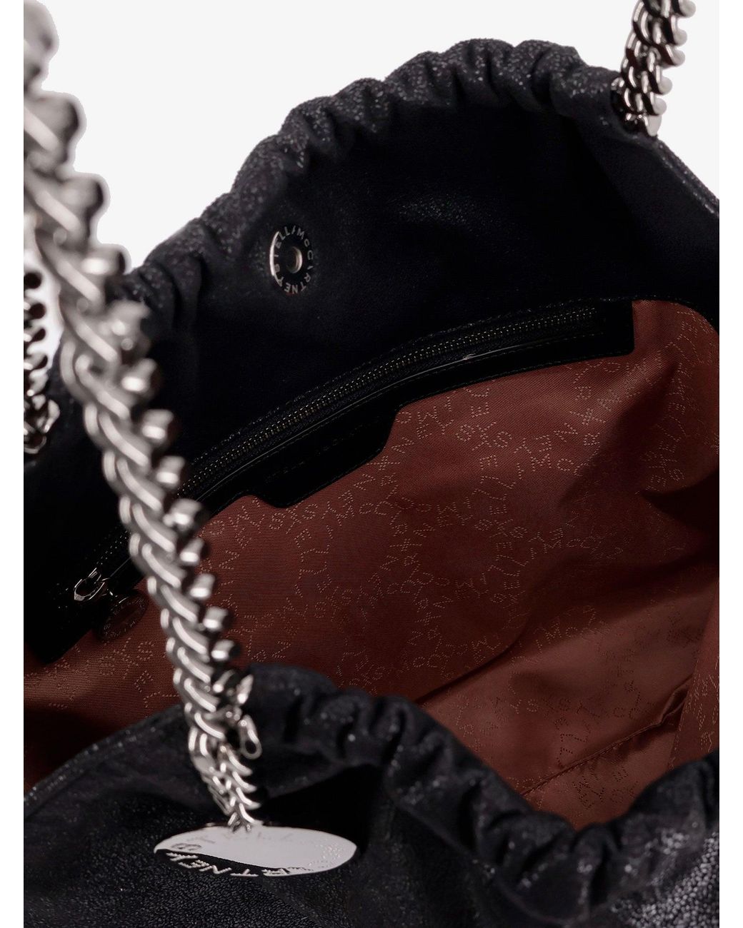 Stella McCartney Black Falabella Shoulder Bag With Metal Drawstring