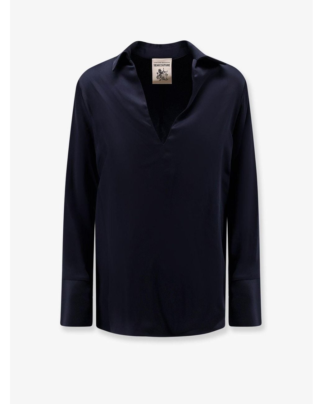 Semicouture Blue Satin Shirt