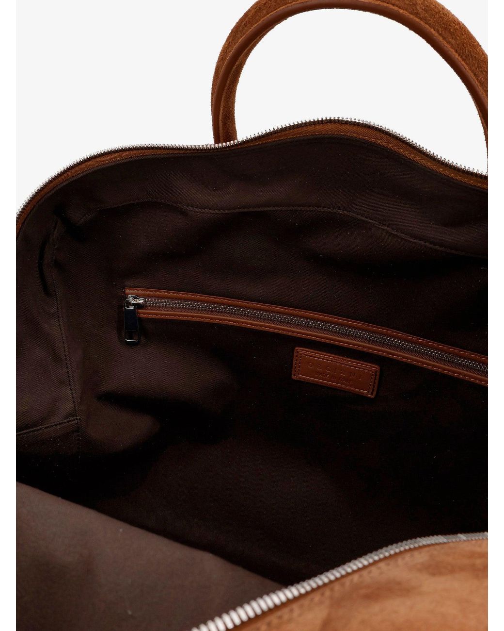 Orciani Brown Jones Suede Travel Bag for men