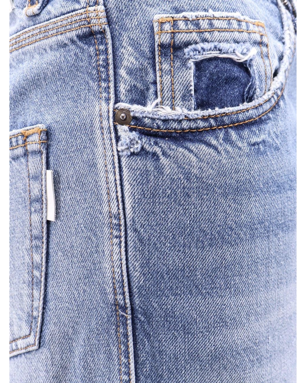 NUMERI 123456789 Blue Distressed Cotton Jeans for men