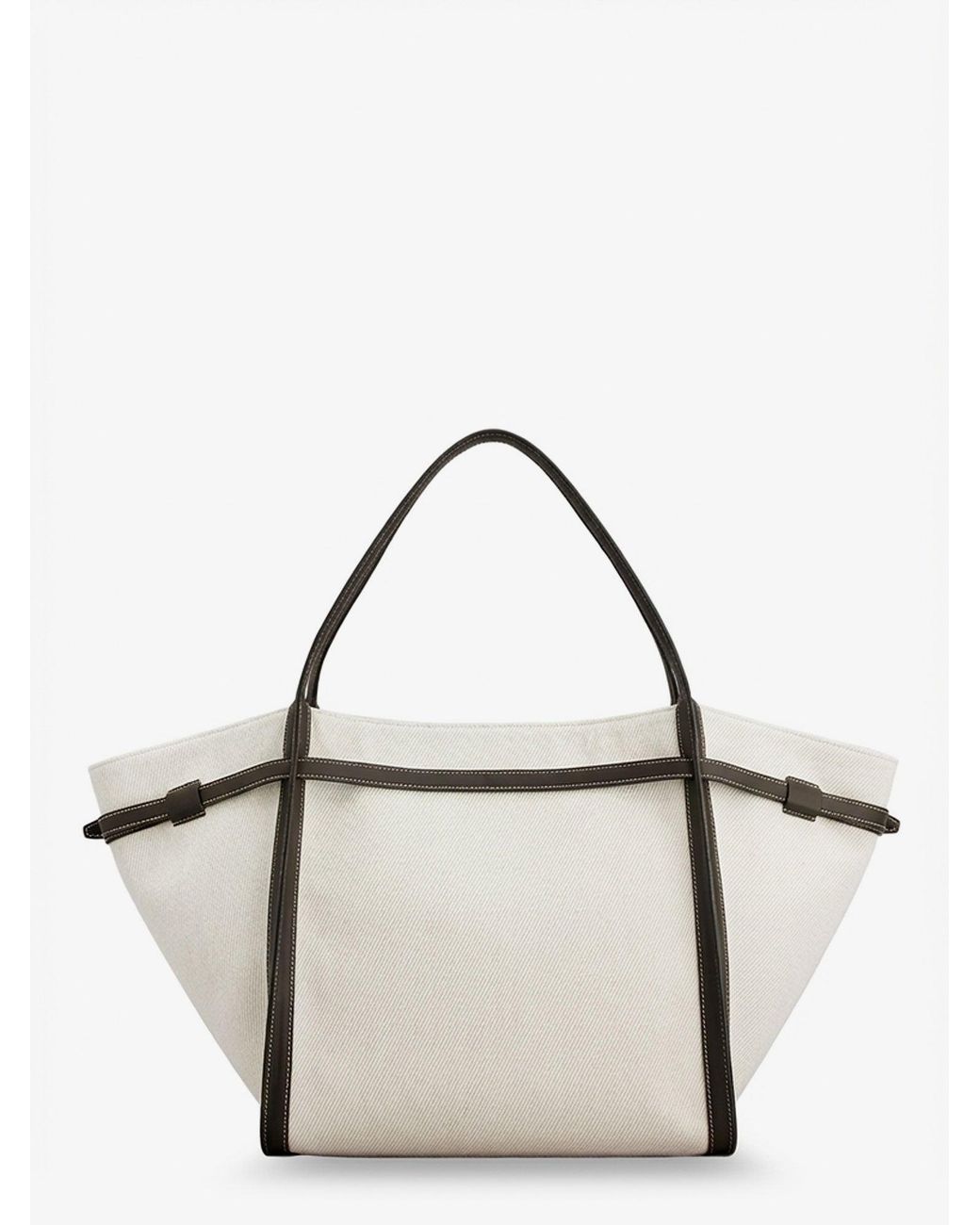 Tod's Metallic Tim Canvas And Leather Medium Shopping Bag