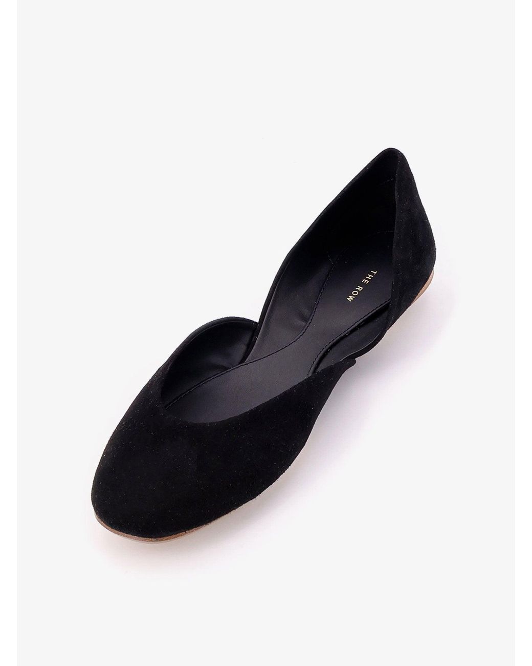 The Row Black Suede Ballerinas