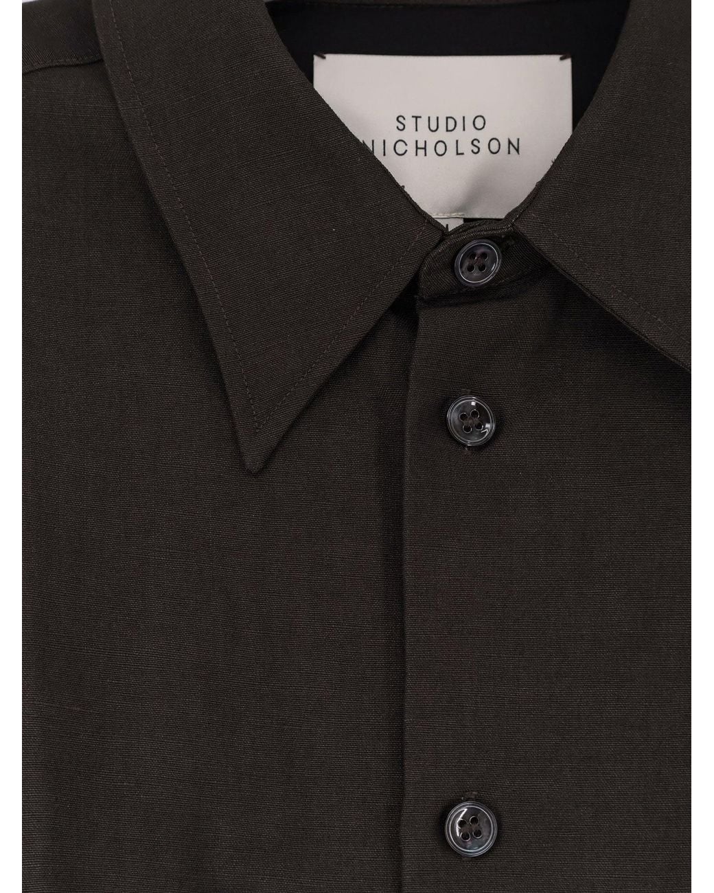 Studio Nicholson Black Wool And Linen Shirt for men