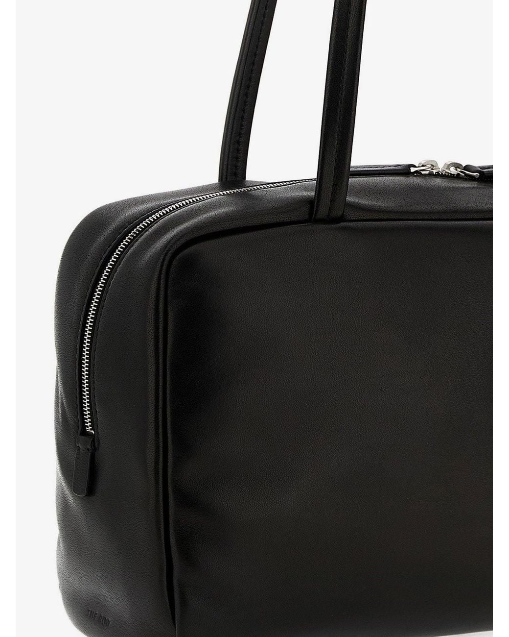 The Row Black Astra Leather Shoulder Bag