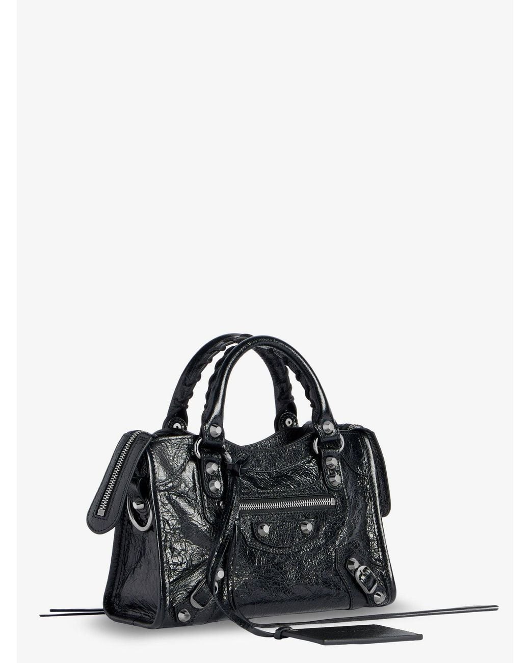 Balenciaga Black Le City Mini Arena Leather Handbag
