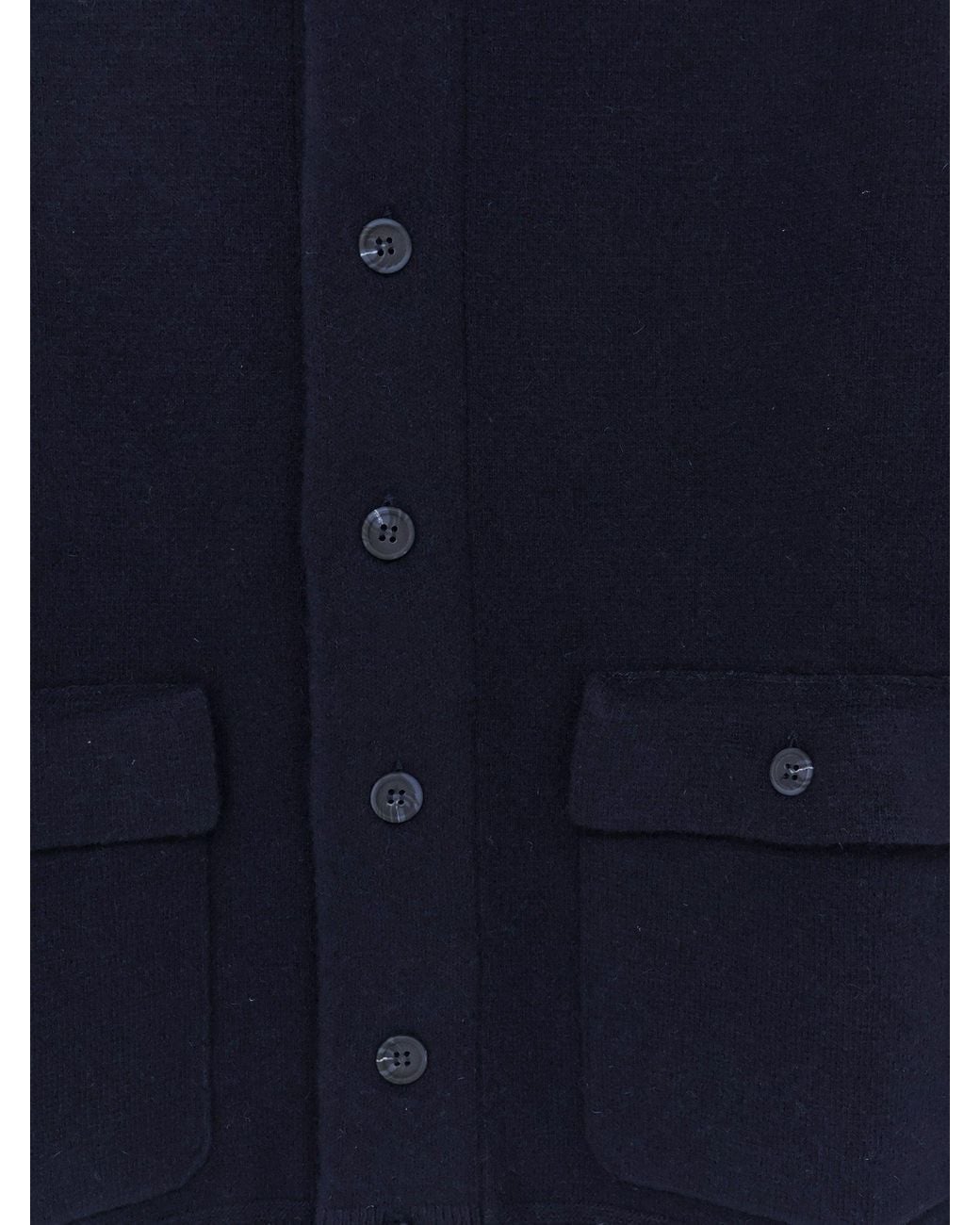 Alpha Studio Blue Wool Blend Cardigan for men