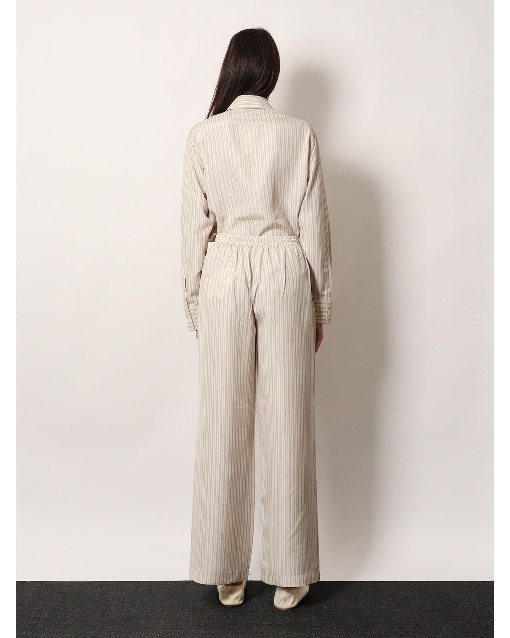 Rohe Natural Silk Striped Trousers