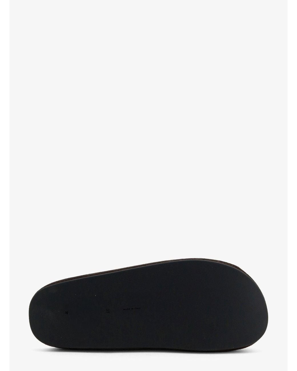 The Row Black Hammered Leather Sandals