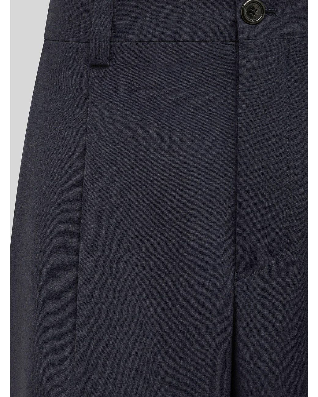 Laneus Blue Virgin Wool Blend Trousers for men