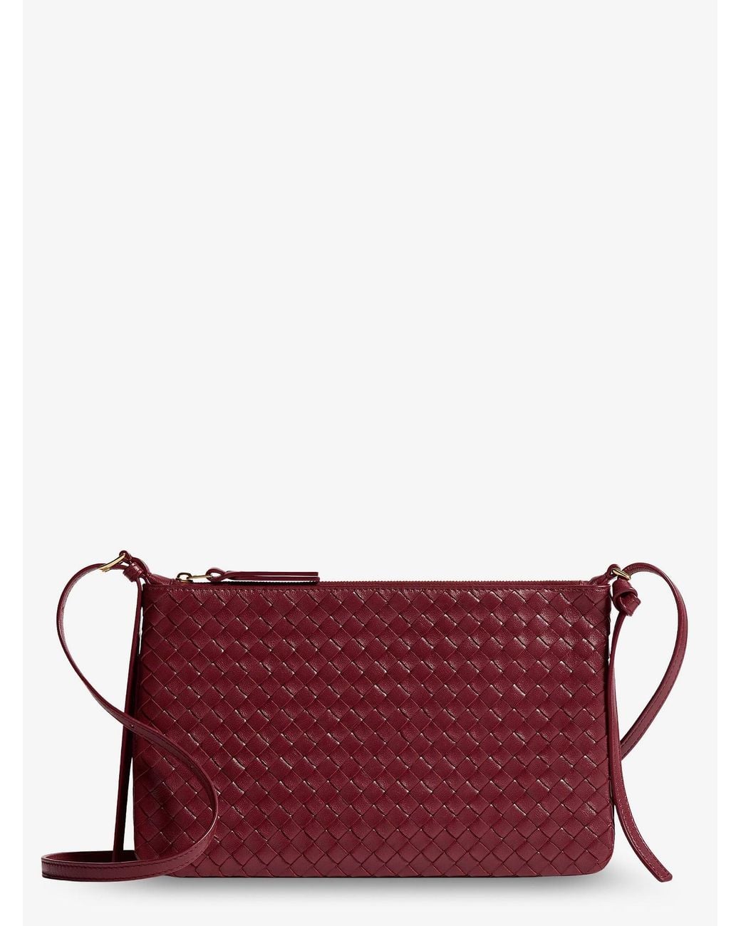 Bottega Veneta Purple Piccolo Intrecciato Clutch With Shoulder Strap