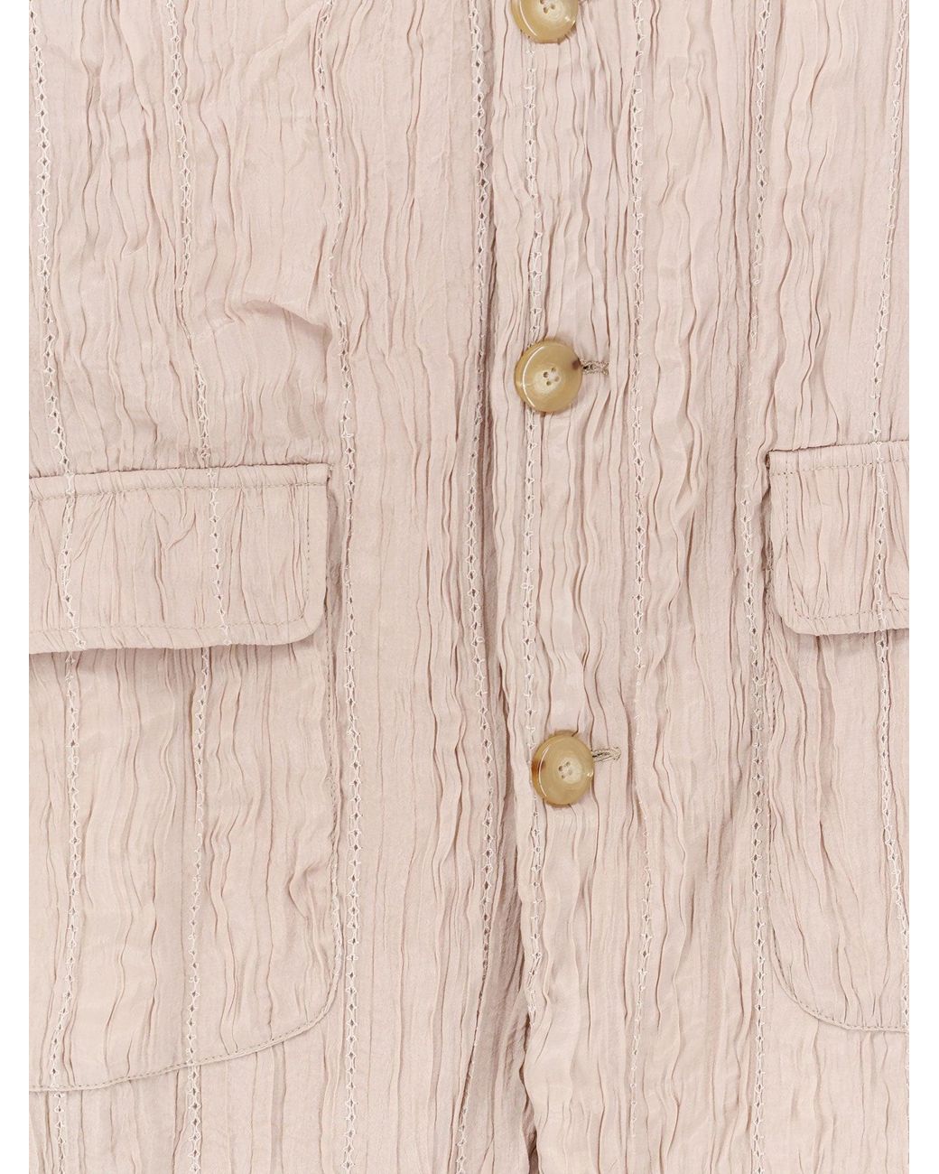 Alysi Natural Wrinkled Viscose Blazer