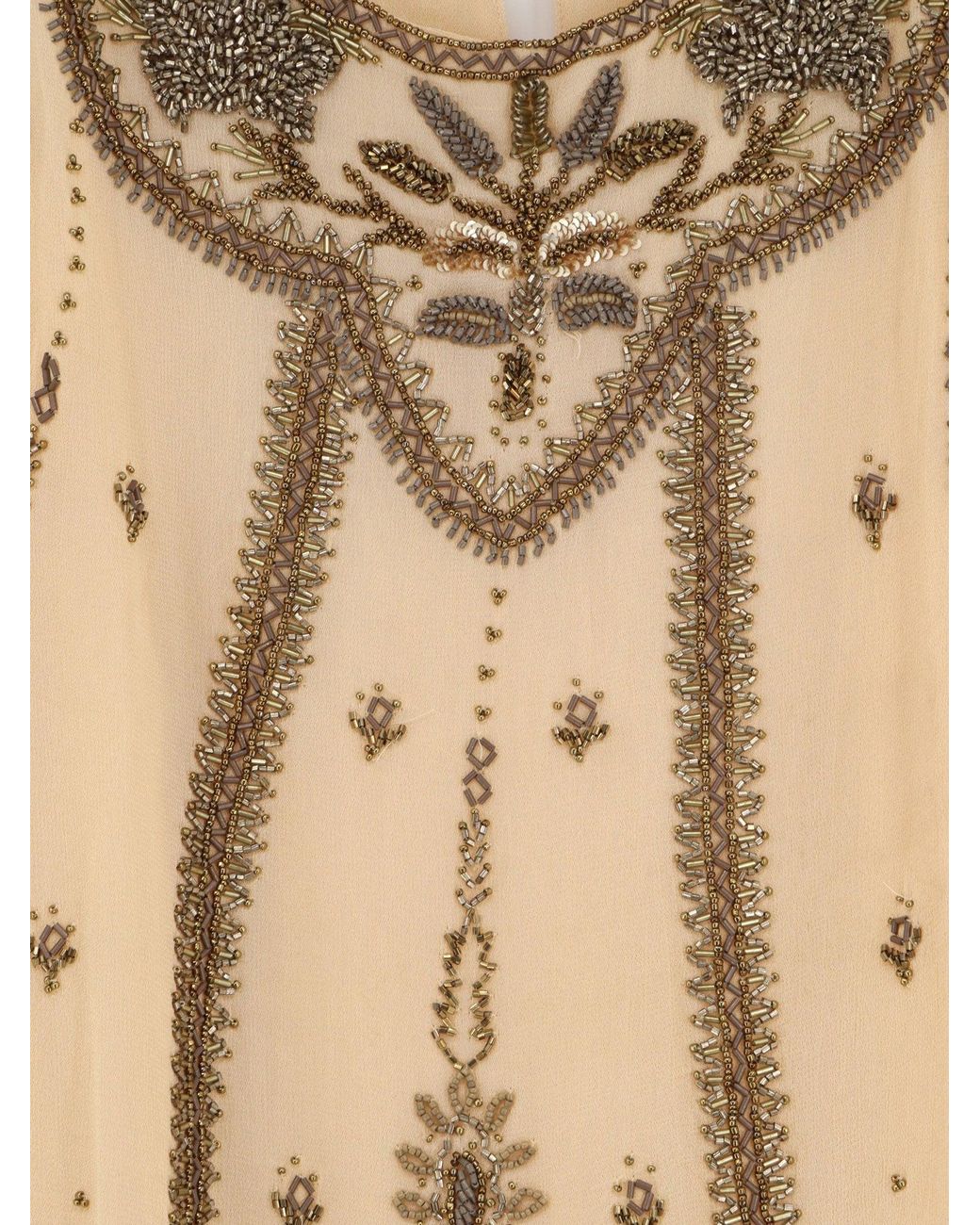Scarlett Poppies Natural Anabel Viscose Dress With Embroidery