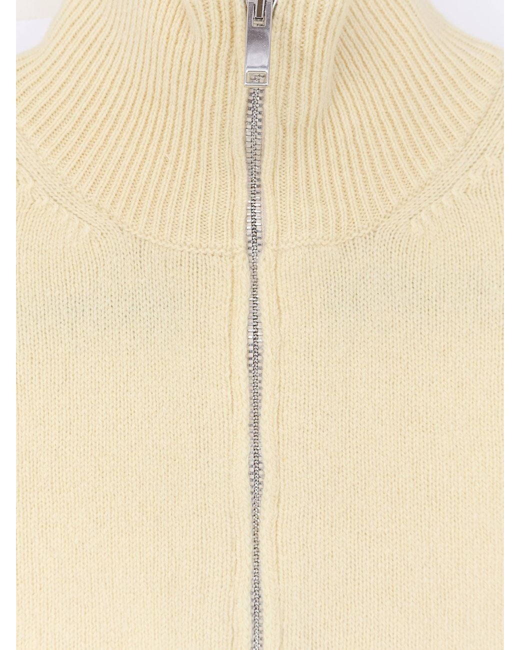 Alpha Studio Natural Wool And Cashmere Half-Zip Cardigan for men