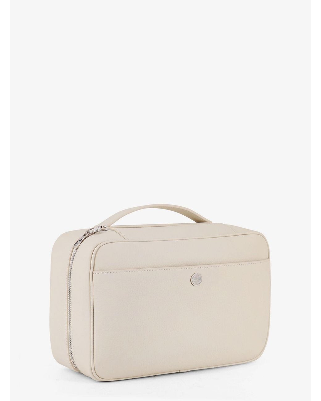Brunello Cucinelli Natural Leather Beauty Case With Metal Logo Detail for men