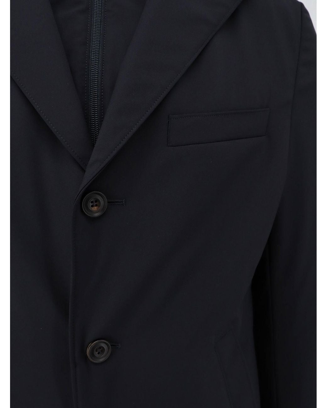 Corneliani Blue Casual Nylon Coat With Virgin Wool Lining for men